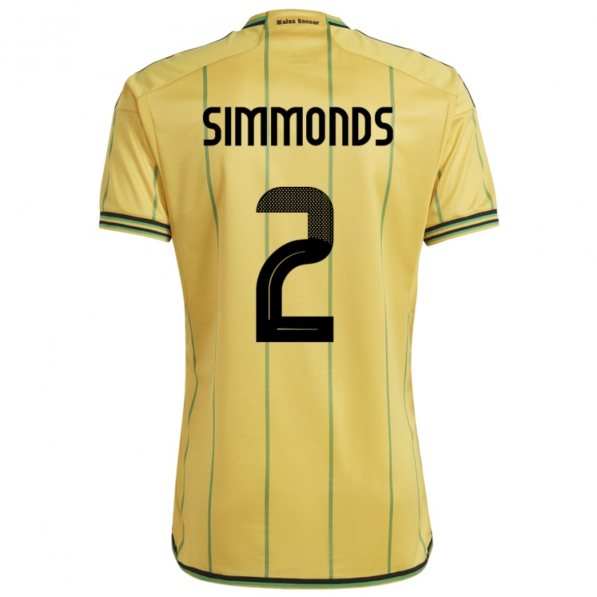 Niño Camiseta Jamaica Nicholas Simmonds #2 Amarillo 1ª Equipación 24-26 La Camisa Argentina