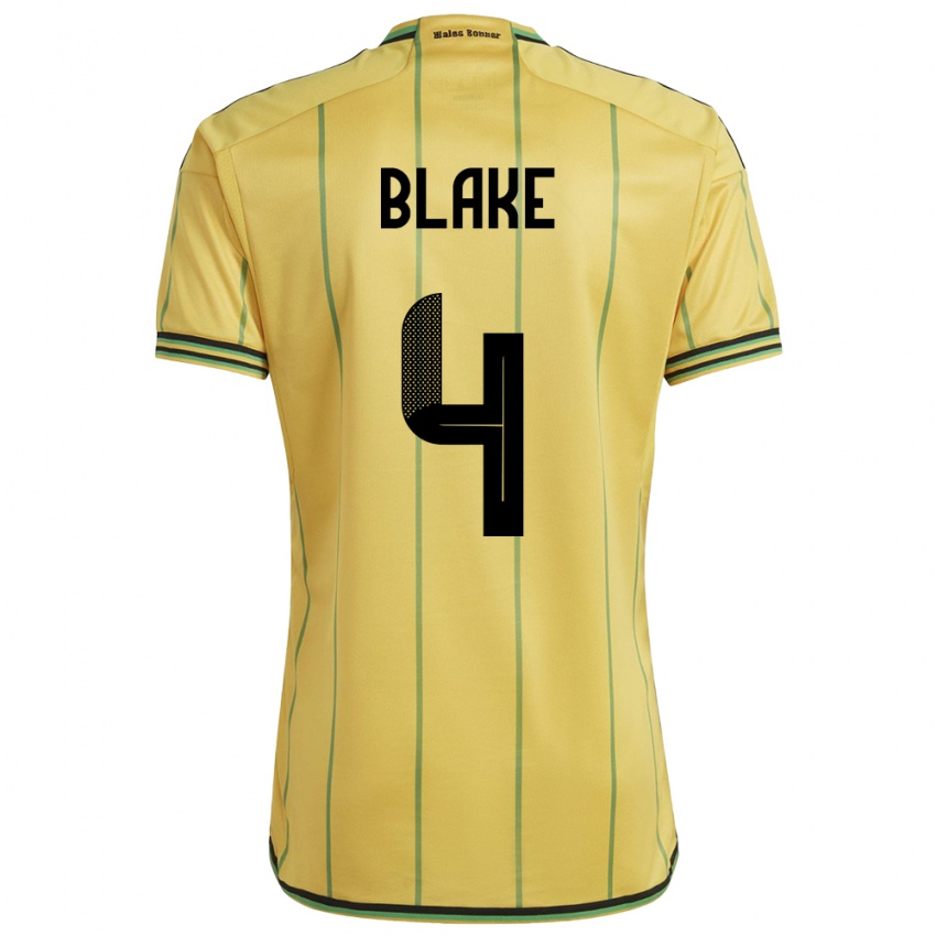 Niño Camiseta Jamaica Romain Blake #4 Amarillo 1ª Equipación 24-26 La Camisa Argentina