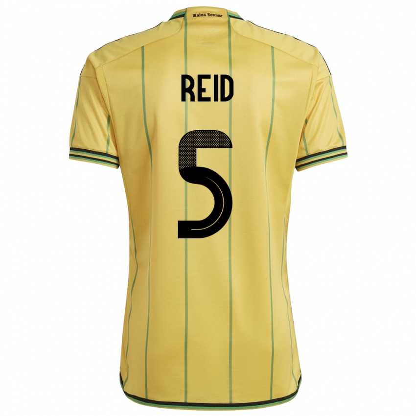 Niño Camiseta Jamaica Adrian Reid #5 Amarillo 1ª Equipación 24-26 La Camisa Argentina