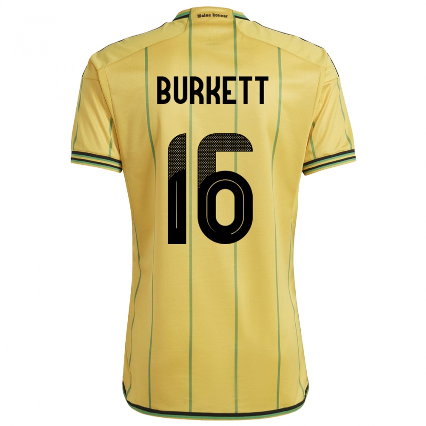 Niño Camiseta Jamaica Brian Burkett #16 Amarillo 1ª Equipación 24-26 La Camisa Argentina