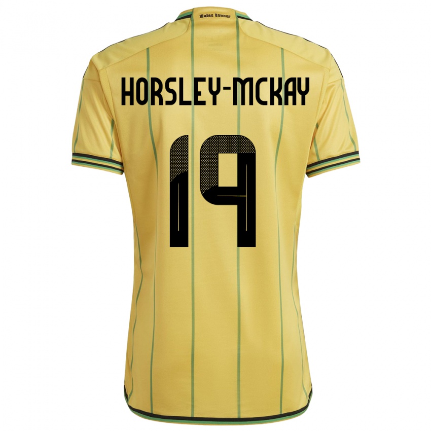 Niño Camiseta Jamaica Kyron Horsley-Mckay #19 Amarillo 1ª Equipación 24-26 La Camisa Argentina