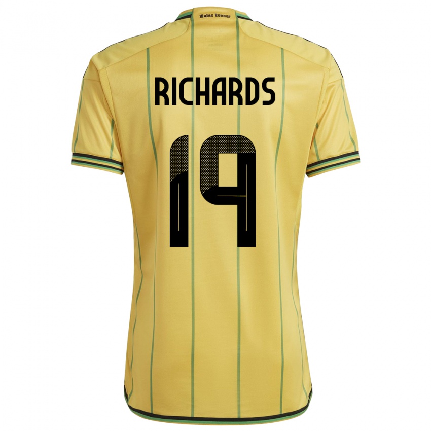 Niño Camiseta Jamaica Davia Richards #19 Amarillo 1ª Equipación 24-26 La Camisa Argentina
