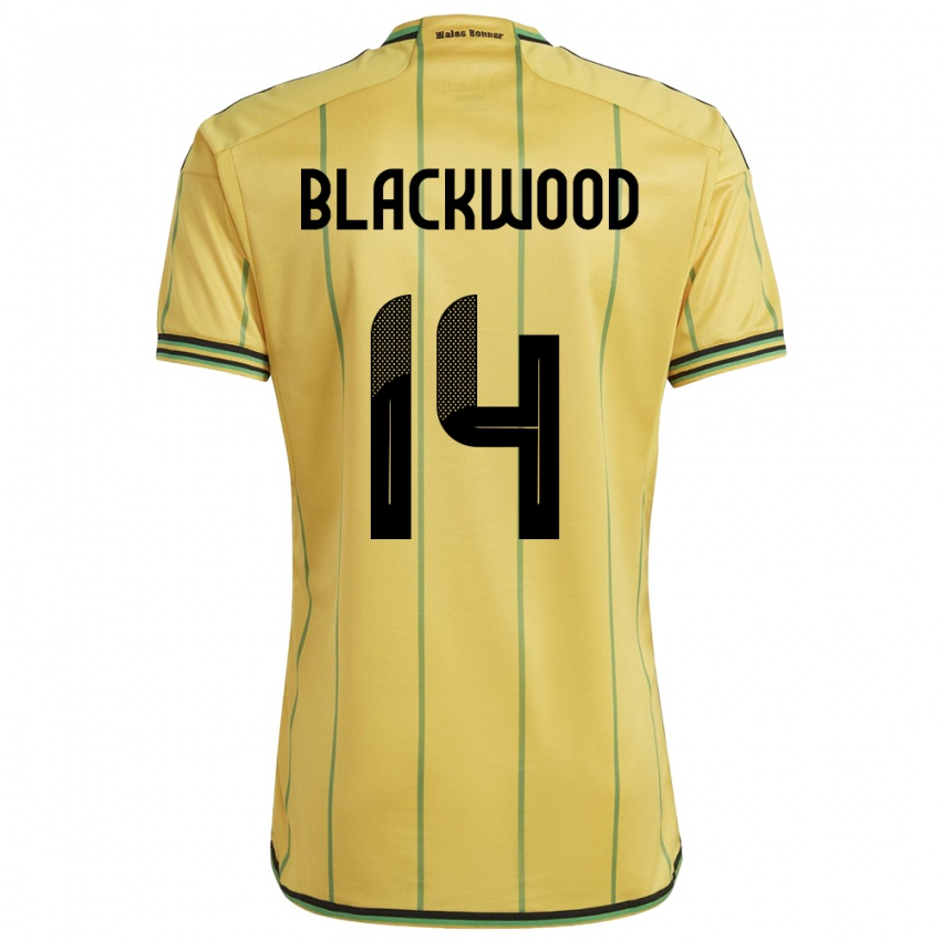 Niño Camiseta Jamaica Deneisha Blackwood #14 Amarillo 1ª Equipación 24-26 La Camisa Argentina