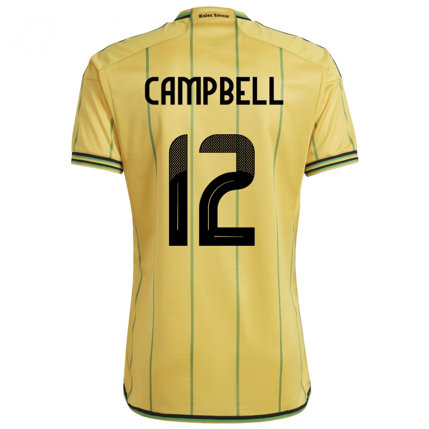 Niño Camiseta Jamaica Sashana Campbell #12 Amarillo 1ª Equipación 24-26 La Camisa Argentina