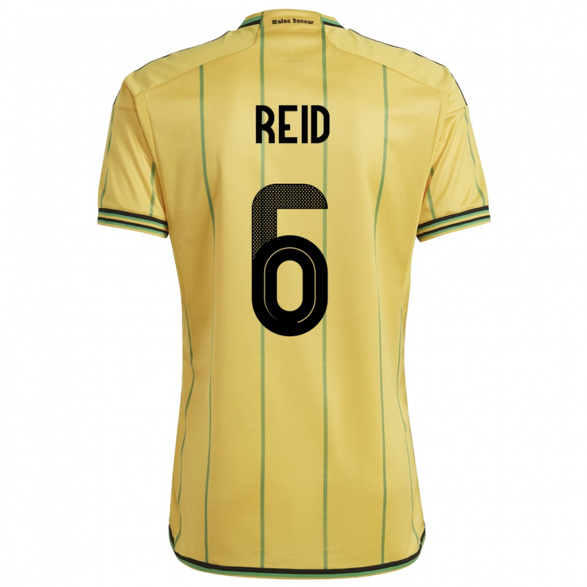 Niño Camiseta Jamaica Lauren Reid #6 Amarillo 1ª Equipación 24-26 La Camisa Argentina