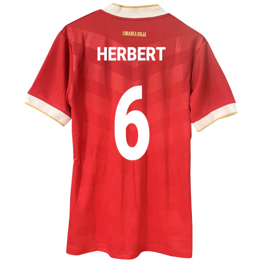 Niño Camiseta Panamá Giovany Herbert #6 Rojo 1ª Equipación 24-26 La Camisa Argentina