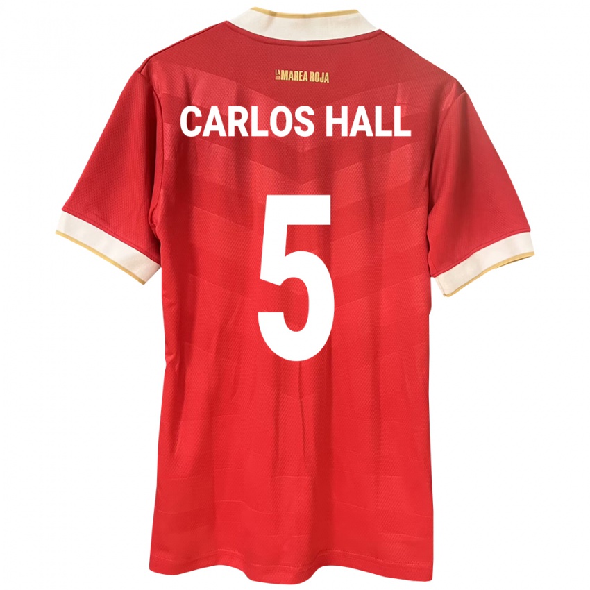 Niño Camiseta Panamá Juan Carlos Hall #5 Rojo 1ª Equipación 24-26 La Camisa Argentina