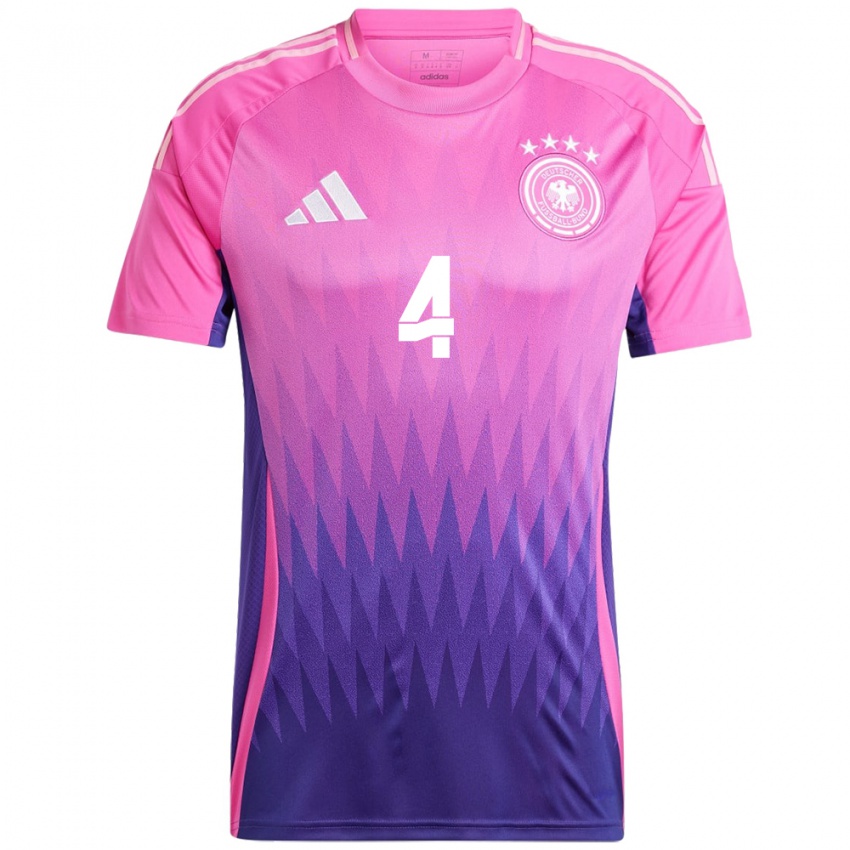 Niño Camiseta Alemania Malick Thiaw #4 Rosado Morado 2ª Equipación 24-26 La Camisa Argentina