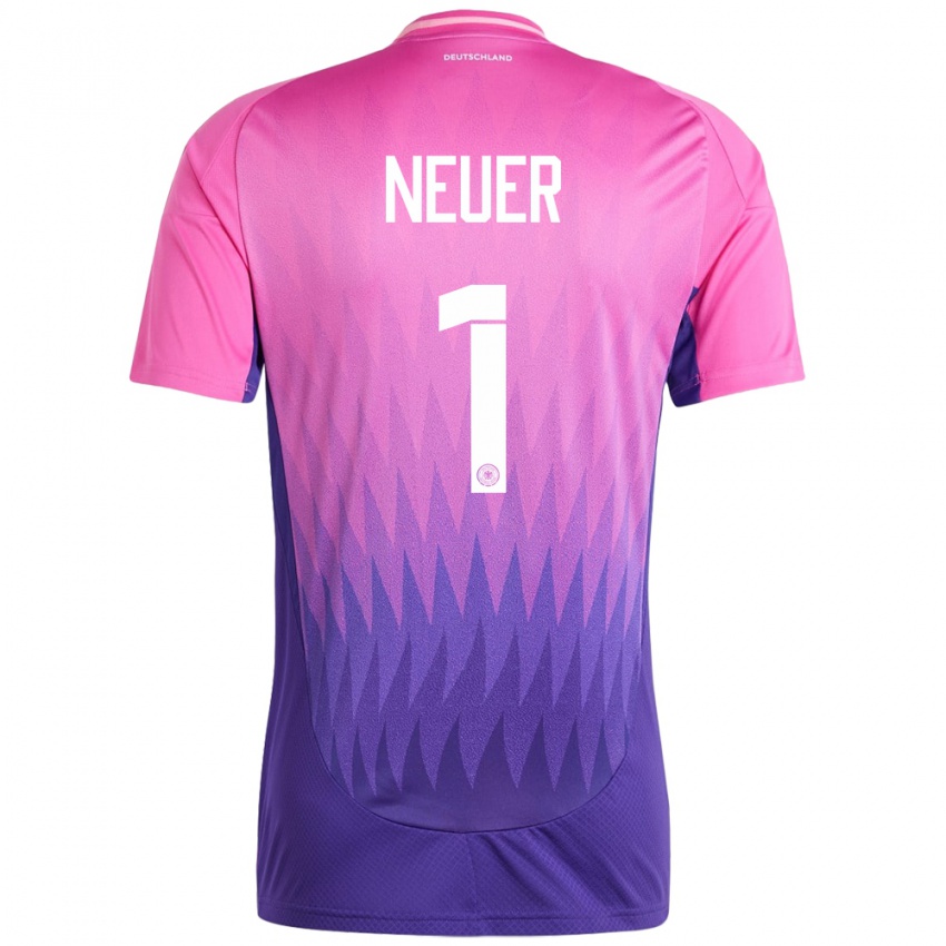 Niño Camiseta Alemania Manuel Neuer #1 Rosado Morado 2ª Equipación 24-26 La Camisa Argentina