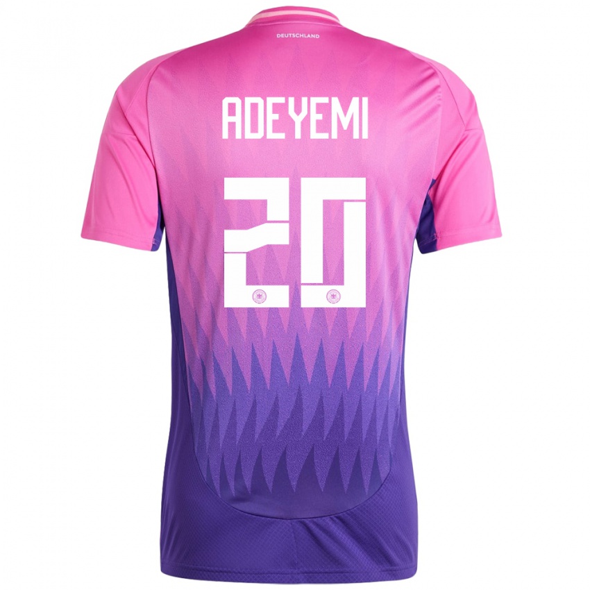 Niño Camiseta Alemania Karim Adeyemi #20 Rosado Morado 2ª Equipación 24-26 La Camisa Argentina