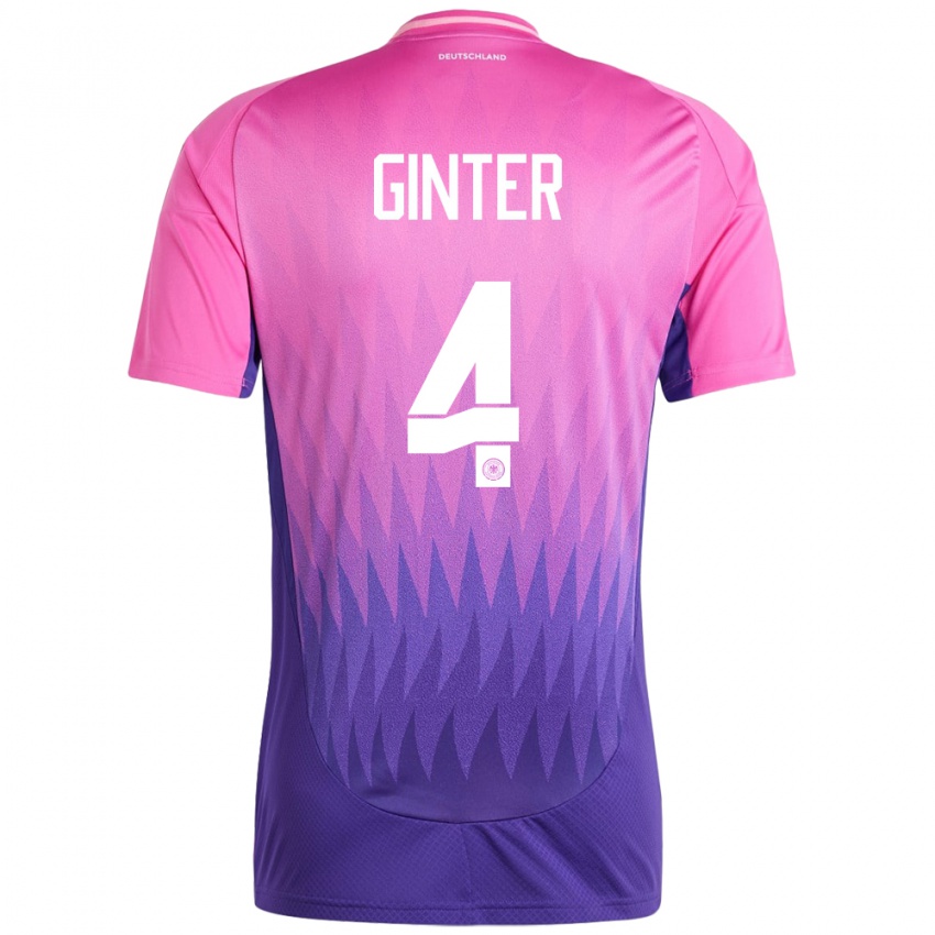 Niño Camiseta Alemania Matthias Ginter #4 Rosado Morado 2ª Equipación 24-26 La Camisa Argentina