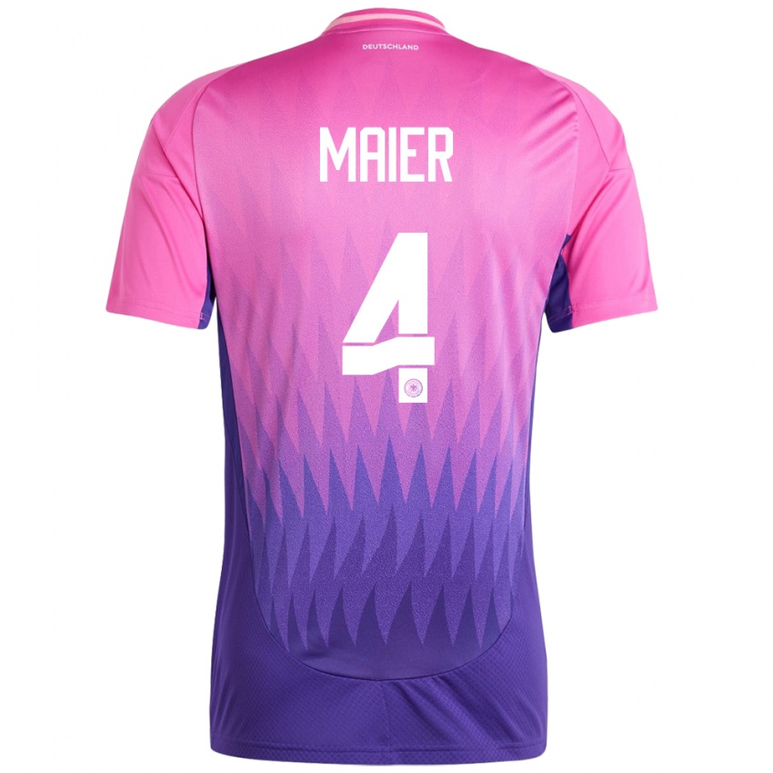 Niño Camiseta Alemania Leonie Maier #4 Rosado Morado 2ª Equipación 24-26 La Camisa Argentina