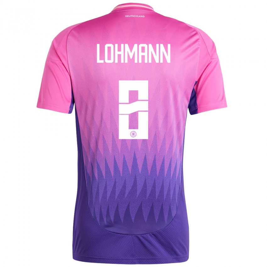 Niño Camiseta Alemania Sydney Lohmann #8 Rosado Morado 2ª Equipación 24-26 La Camisa Argentina