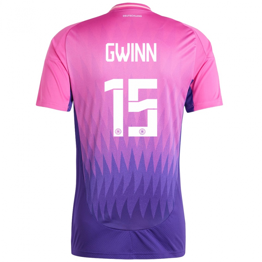 Niño Camiseta Alemania Giulia Gwinn #15 Rosado Morado 2ª Equipación 24-26 La Camisa Argentina