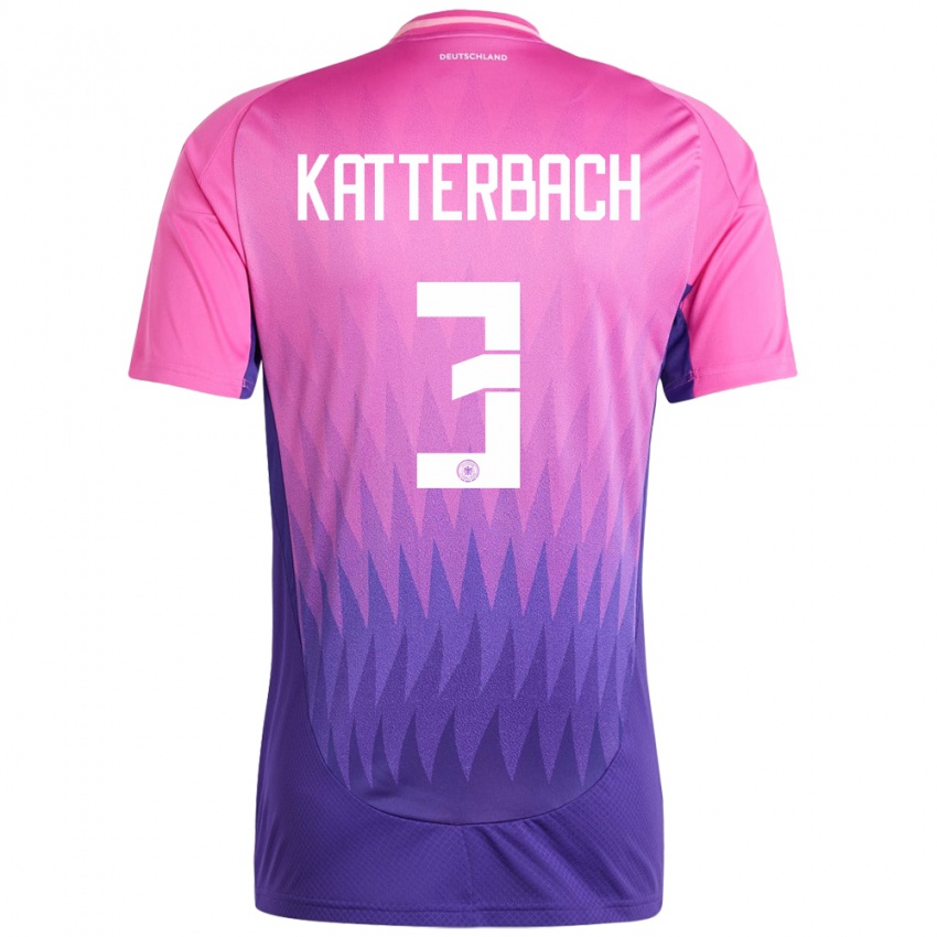 Niño Camiseta Alemania Noah Katterbach #3 Rosado Morado 2ª Equipación 24-26 La Camisa Argentina