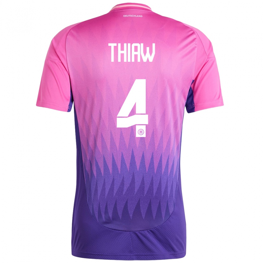 Niño Camiseta Alemania Malick Thiaw #4 Rosado Morado 2ª Equipación 24-26 La Camisa Argentina