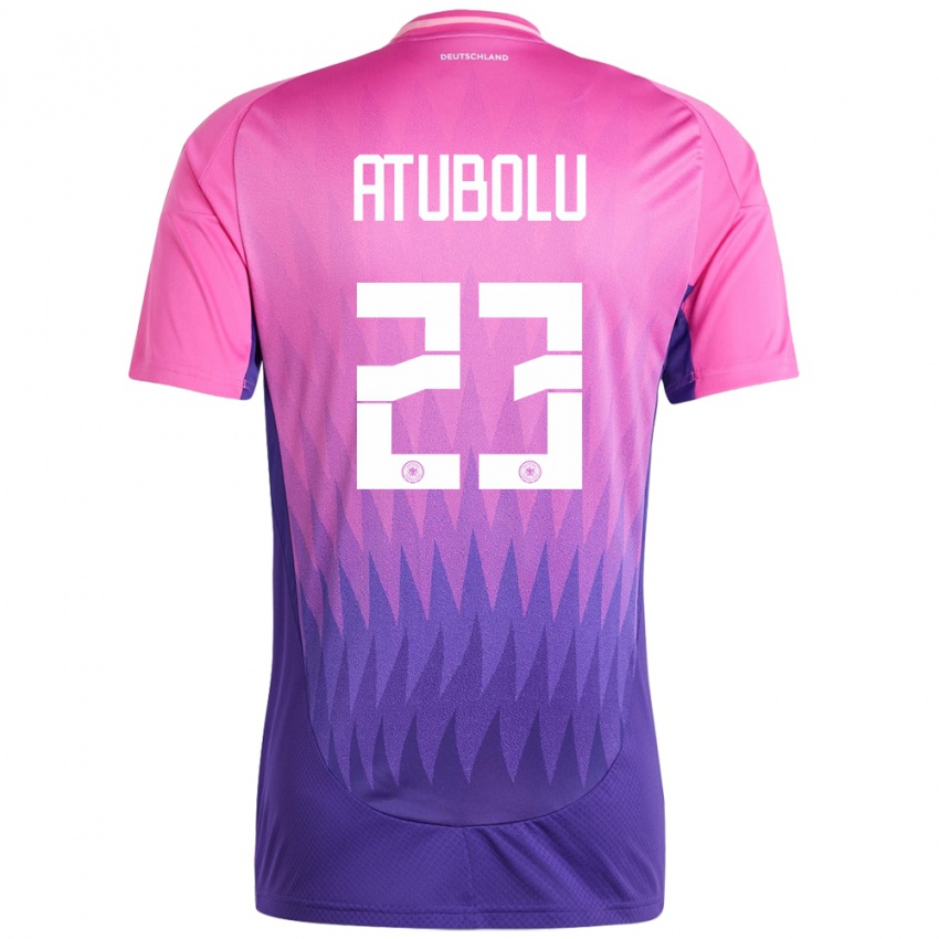 Niño Camiseta Alemania Noah Atubolu #23 Rosado Morado 2ª Equipación 24-26 La Camisa Argentina