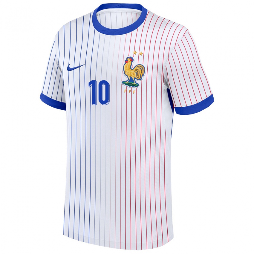 Niño Camiseta Francia Kylian Mbappe #10 Blanco 2ª Equipación 24-26 La Camisa Argentina