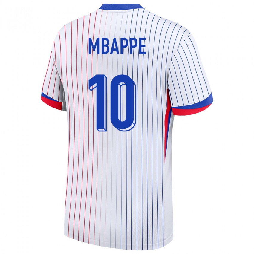 Niño Camiseta Francia Kylian Mbappe #10 Blanco 2ª Equipación 24-26 La Camisa Argentina