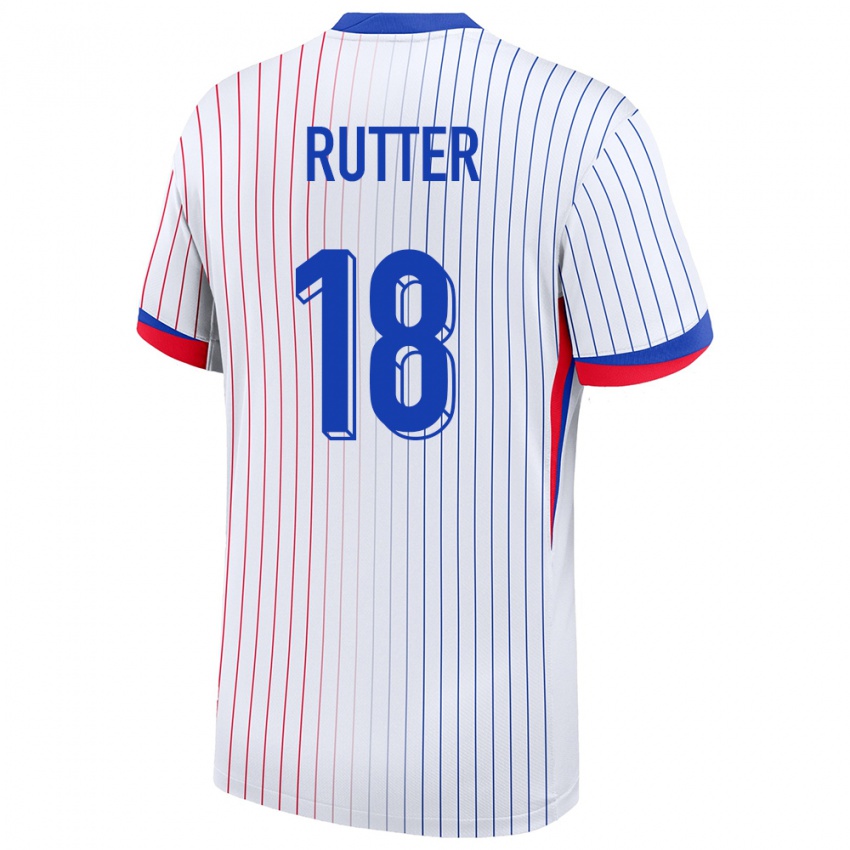 Niño Camiseta Francia Georginio Rutter #18 Blanco 2ª Equipación 24-26 La Camisa Argentina