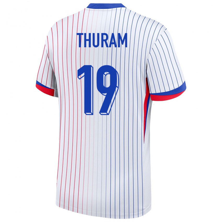 Niño Camiseta Francia Khephren Thuram #19 Blanco 2ª Equipación 24-26 La Camisa Argentina