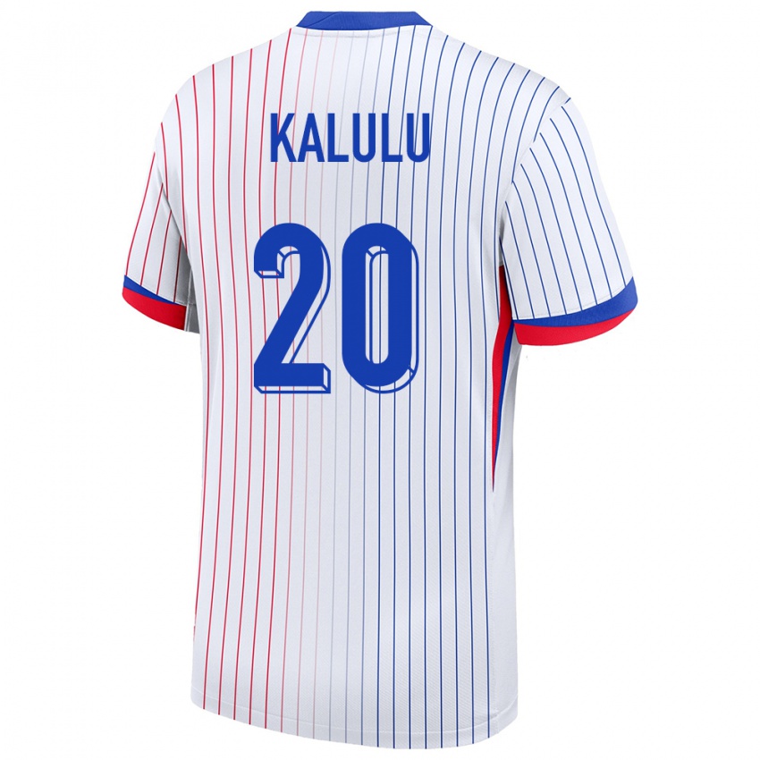 Niño Camiseta Francia Pierre Kalulu #20 Blanco 2ª Equipación 24-26 La Camisa Argentina