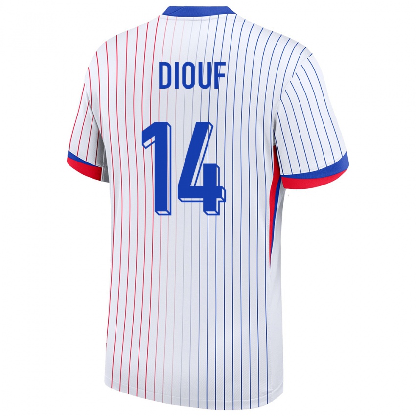 Niño Camiseta Francia Andy Diouf #14 Blanco 2ª Equipación 24-26 La Camisa Argentina