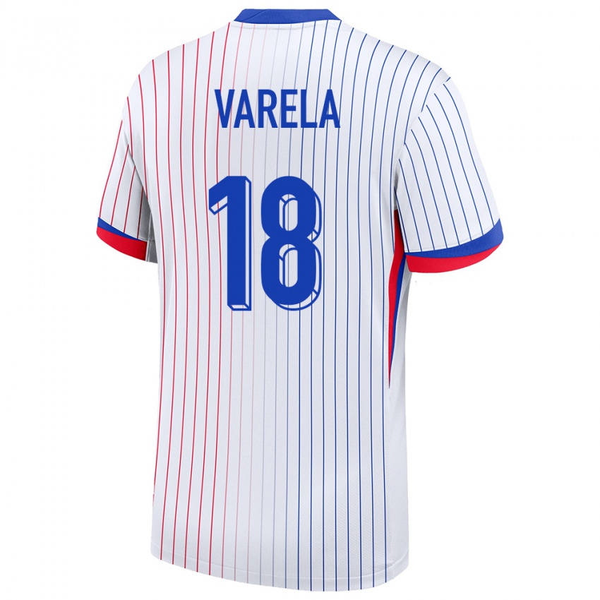 Niño Camiseta Francia Jordan Varela #18 Blanco 2ª Equipación 24-26 La Camisa Argentina