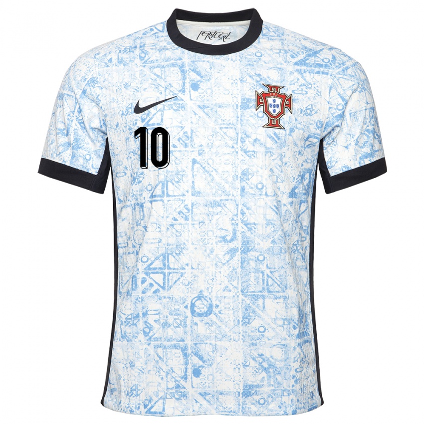 Niño Camiseta Portugal Bernardo Silva #10 Crema Azul 2ª Equipación 24-26 La Camisa Argentina