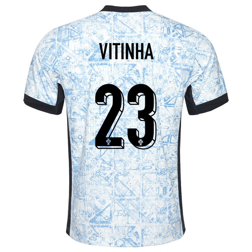 Niño Camiseta Portugal Vitinha #23 Crema Azul 2ª Equipación 24-26 La Camisa Argentina