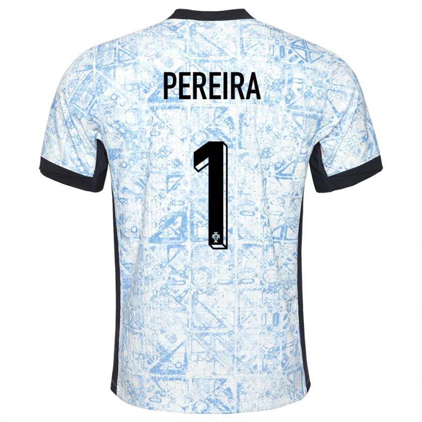 Niño Camiseta Portugal Ines Pereira #1 Crema Azul 2ª Equipación 24-26 La Camisa Argentina