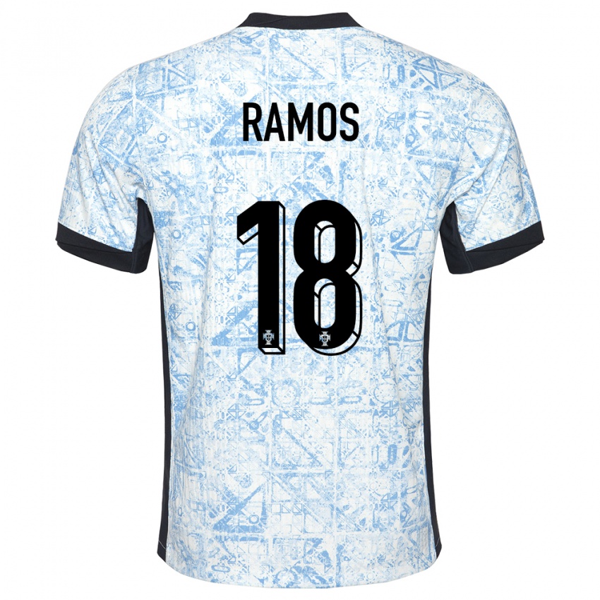 Niño Camiseta Portugal Goncalo Ramos #18 Crema Azul 2ª Equipación 24-26 La Camisa Argentina