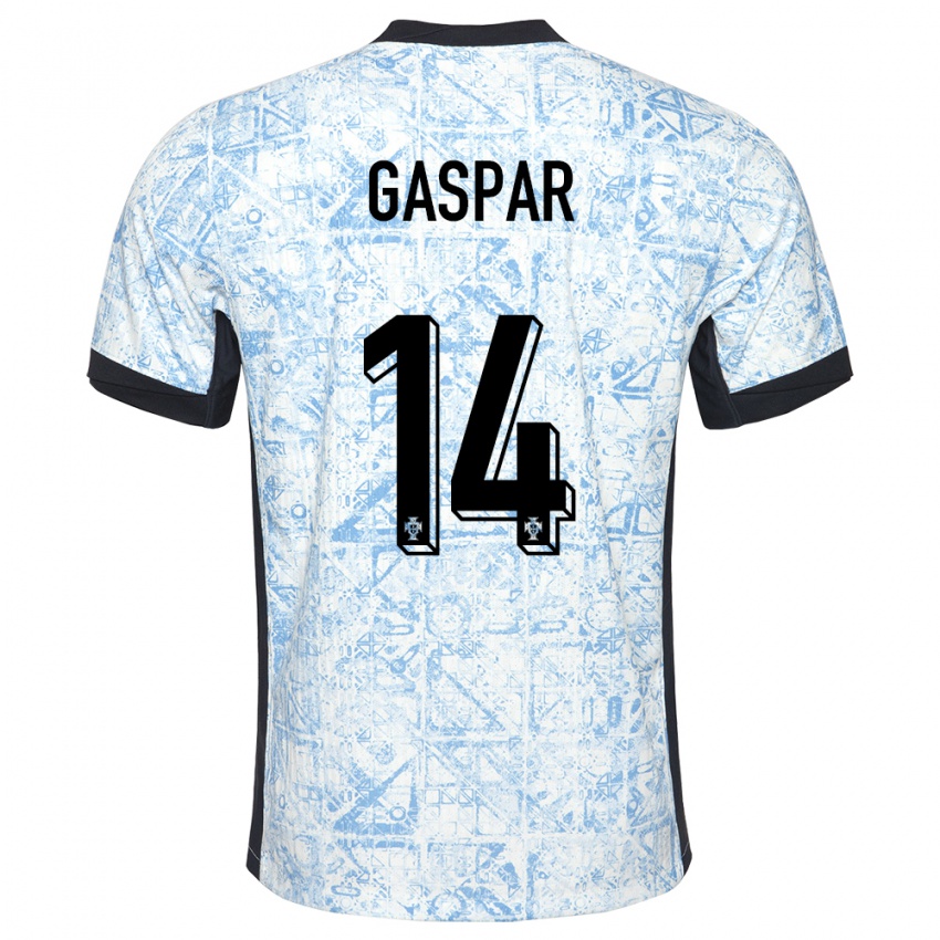 Niño Camiseta Portugal Guilherme Gaspar #14 Crema Azul 2ª Equipación 24-26 La Camisa Argentina