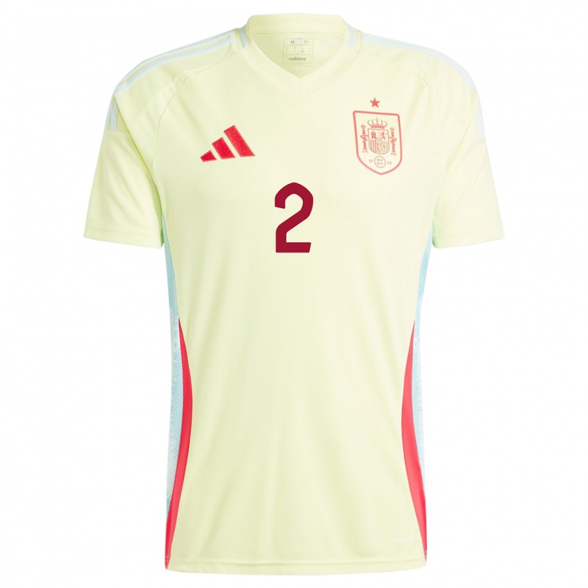 Niño Camiseta España Ivan Fresneda #2 Amarillo 2ª Equipación 24-26 La Camisa Argentina