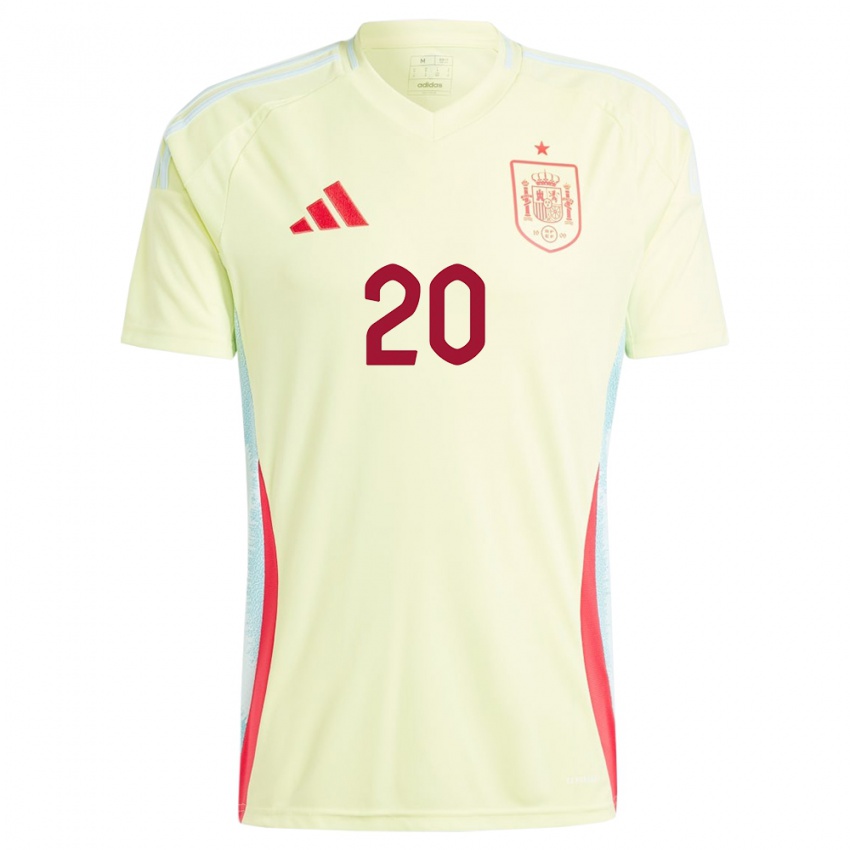 Niño Camiseta España Pedri #20 Amarillo 2ª Equipación 24-26 La Camisa Argentina