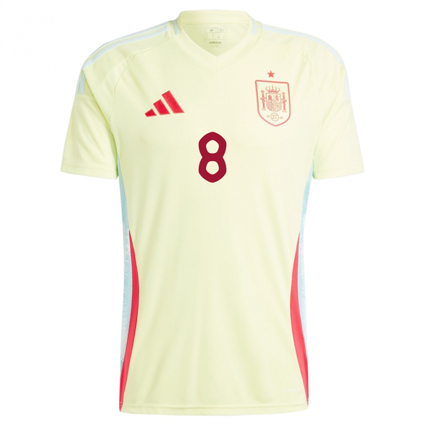 Niño Camiseta España Dani Perez #8 Amarillo 2ª Equipación 24-26 La Camisa Argentina