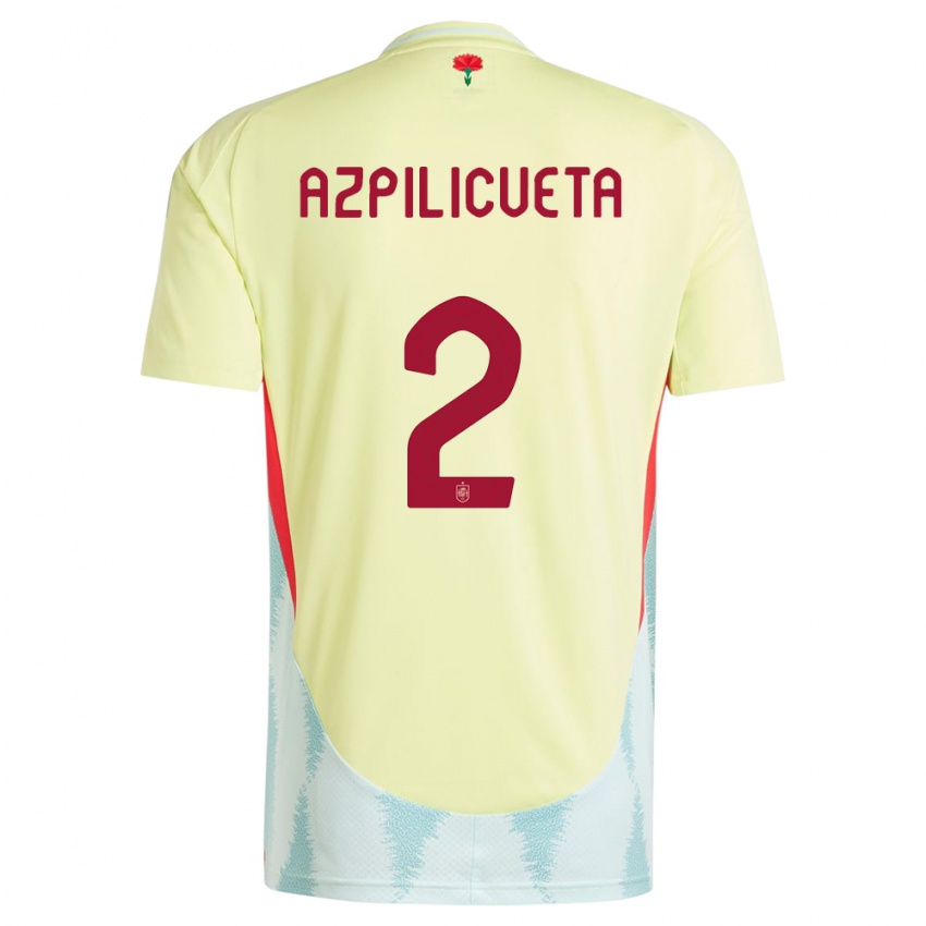 Niño Camiseta España Cesar Azpilicueta #2 Amarillo 2ª Equipación 24-26 La Camisa Argentina