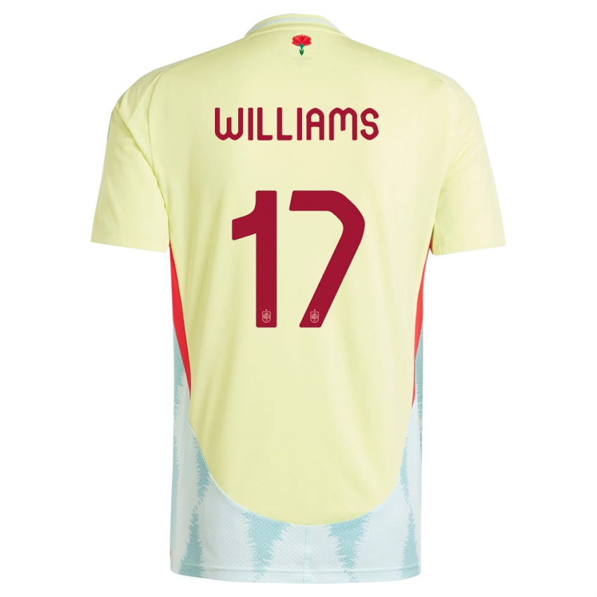 Niño Camiseta España Nico Williams #17 Amarillo 2ª Equipación 24-26 La Camisa Argentina