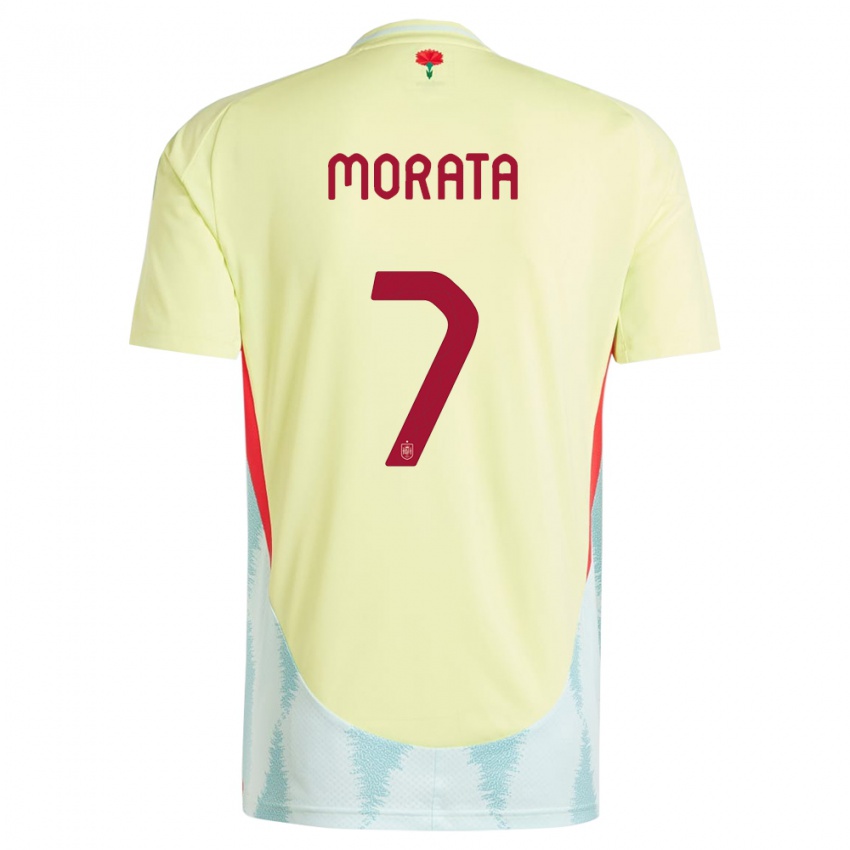 Niño Camiseta España Alvaro Morata #7 Amarillo 2ª Equipación 24-26 La Camisa Argentina