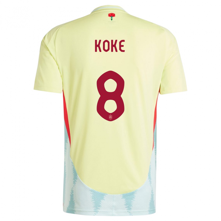 Niño Camiseta España Koke #8 Amarillo 2ª Equipación 24-26 La Camisa Argentina