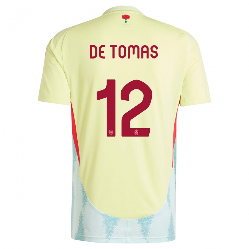 Niño Camiseta España Raul De Tomas #12 Amarillo 2ª Equipación 24-26 La Camisa Argentina