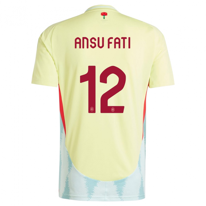 Niño Camiseta España Ansu Fati #12 Amarillo 2ª Equipación 24-26 La Camisa Argentina