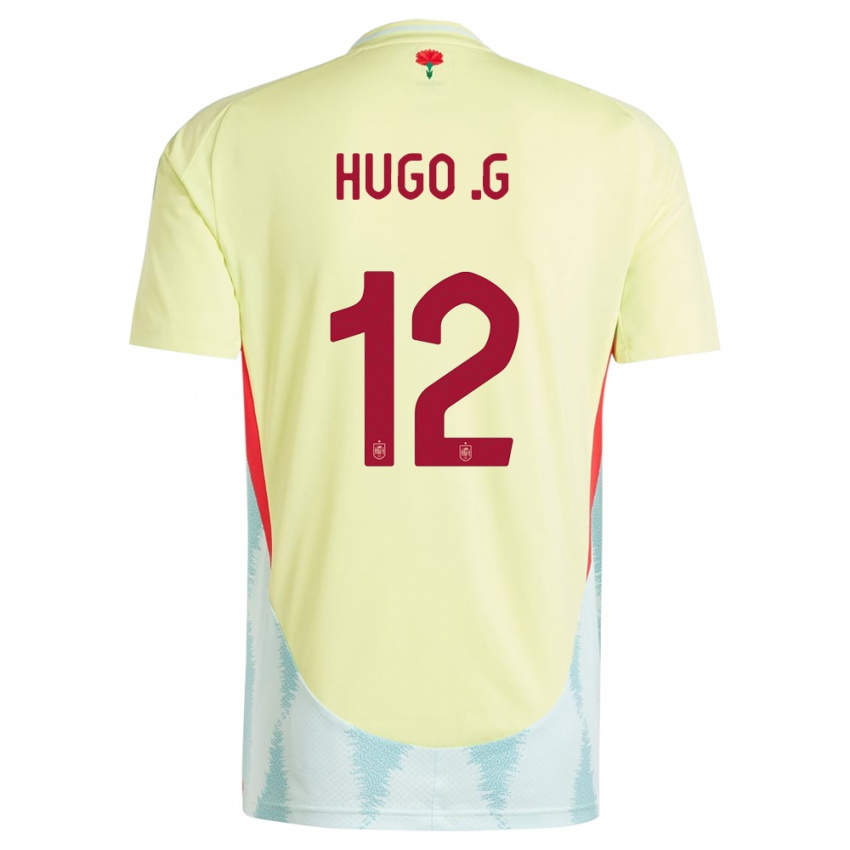 Niño Camiseta España Hugo Guillamon #12 Amarillo 2ª Equipación 24-26 La Camisa Argentina