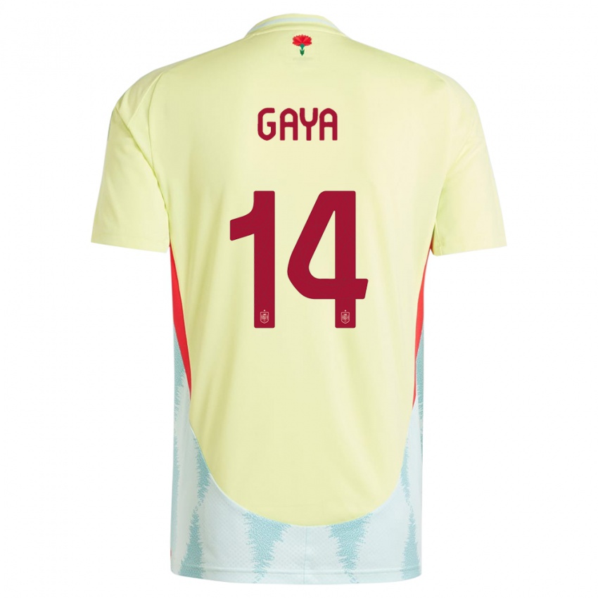 Niño Camiseta España Jose Gaya #14 Amarillo 2ª Equipación 24-26 La Camisa Argentina