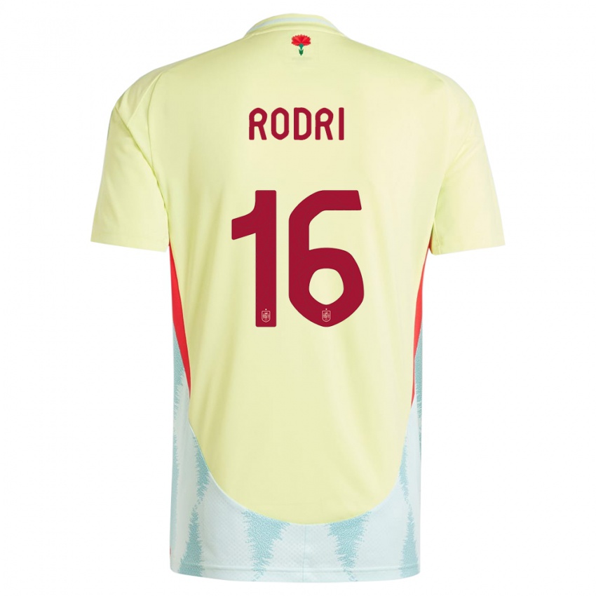 Niño Camiseta España Rodri #16 Amarillo 2ª Equipación 24-26 La Camisa Argentina