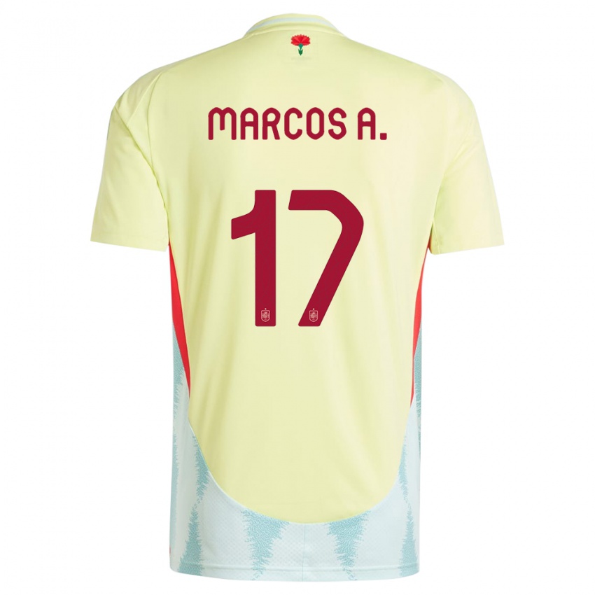 Niño Camiseta España Marcos Alonso #17 Amarillo 2ª Equipación 24-26 La Camisa Argentina