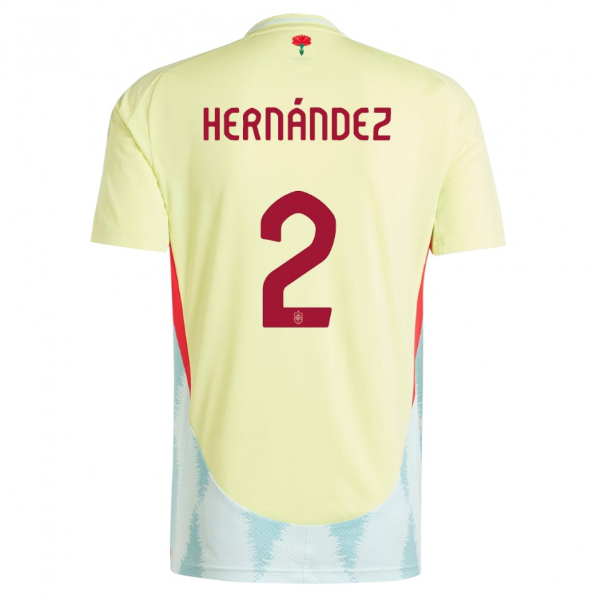 Niño Camiseta España Oihane Hernandez #2 Amarillo 2ª Equipación 24-26 La Camisa Argentina