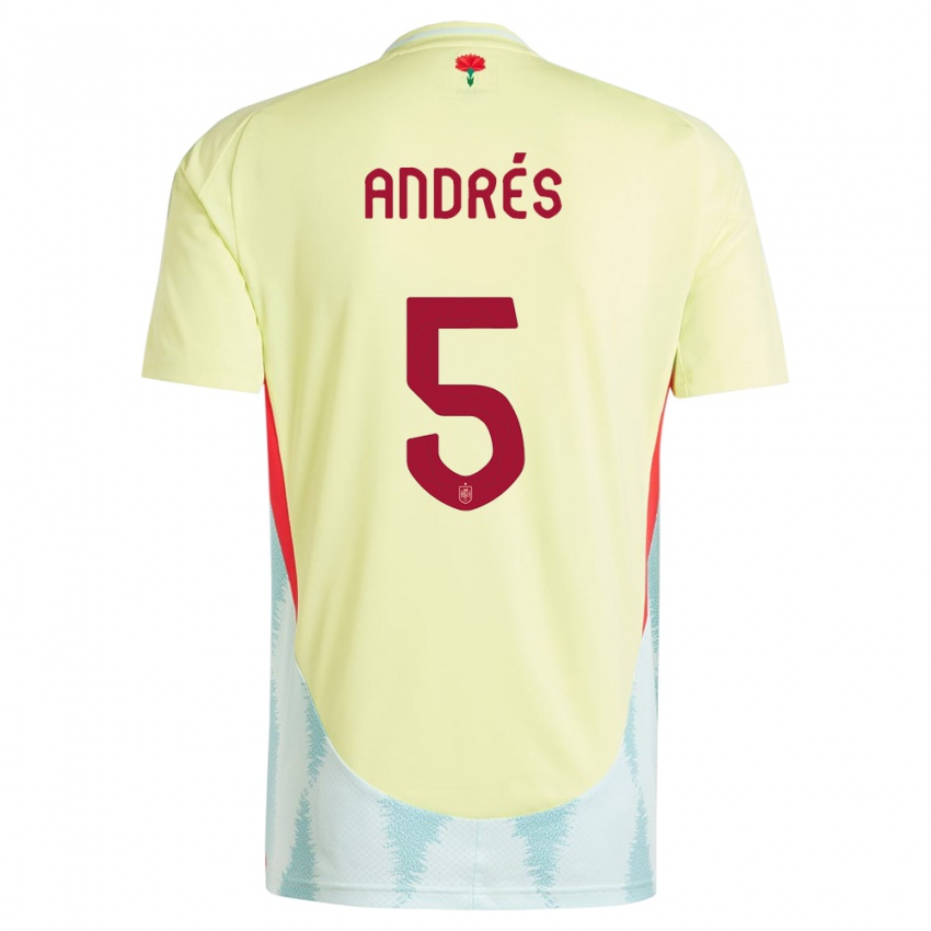 Niño Camiseta España Ivana Andres #5 Amarillo 2ª Equipación 24-26 La Camisa Argentina