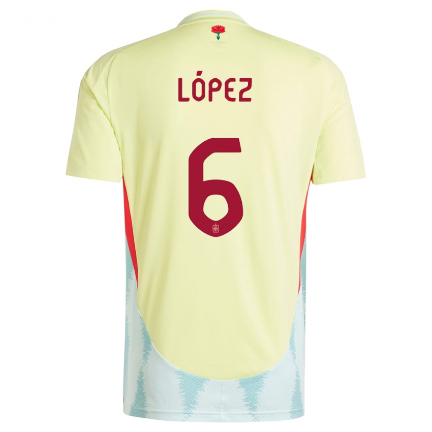 Niño Camiseta España Maitane Lopez #6 Amarillo 2ª Equipación 24-26 La Camisa Argentina