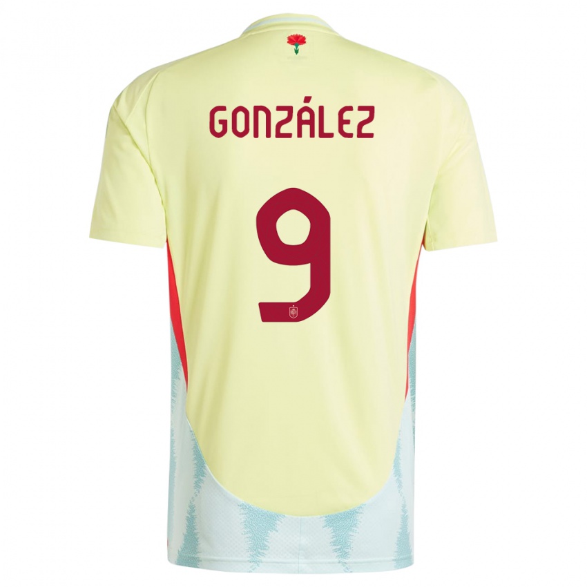 Niño Camiseta España Esther Gonzalez #9 Amarillo 2ª Equipación 24-26 La Camisa Argentina